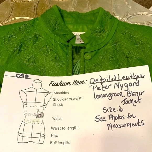 Peter Nygard Green Embroidered Blazer - Picture 16 of 16